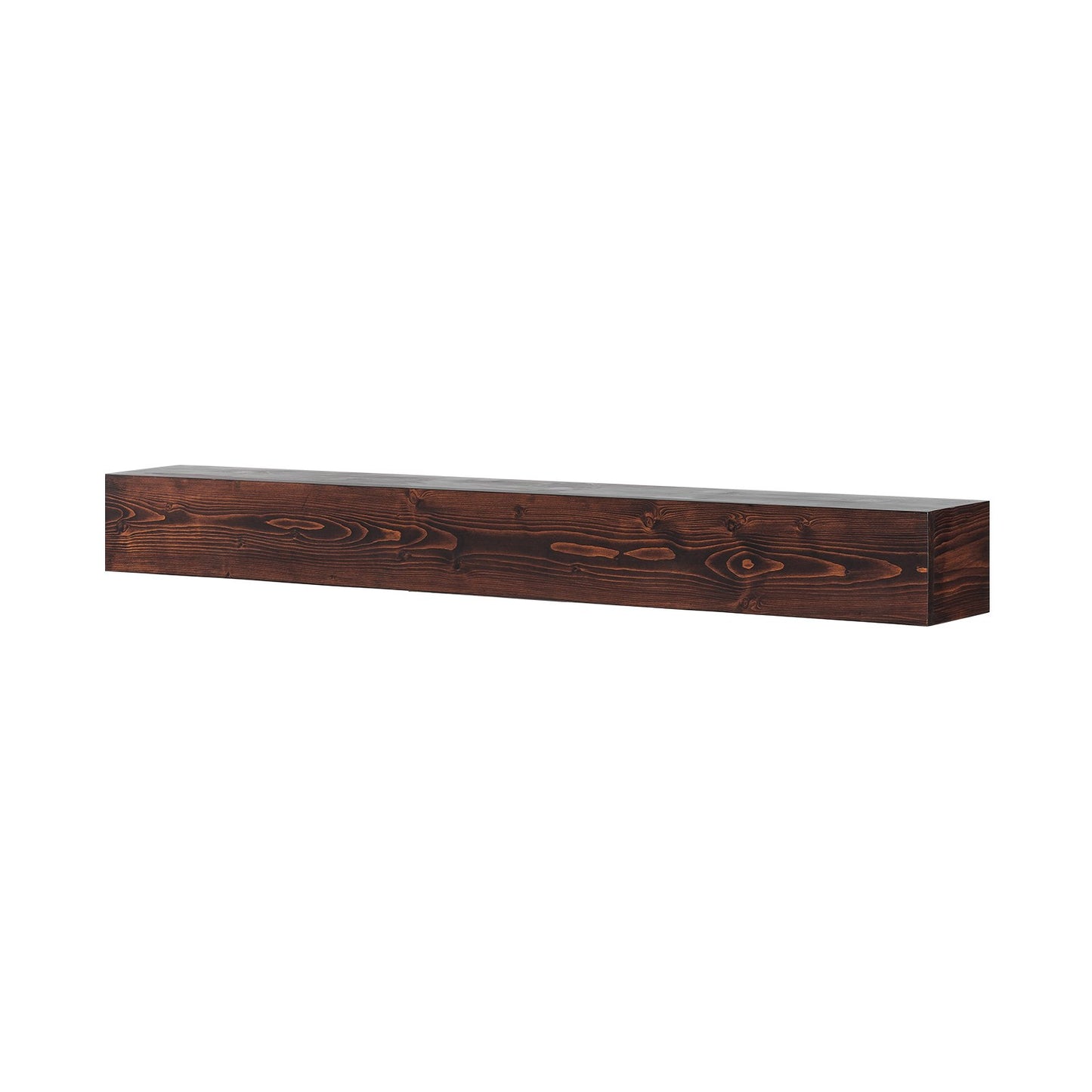 Kaminsims-Holzregal, schwebend, rustikaler Kaminsims, 152,4 cm, Braun