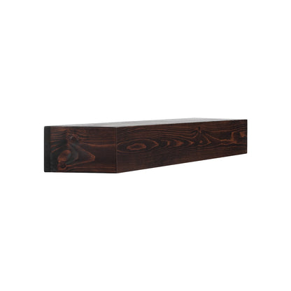 Kaminsims-Holzregal, schwebend, rustikaler Kaminsims, 183 cm, Braun