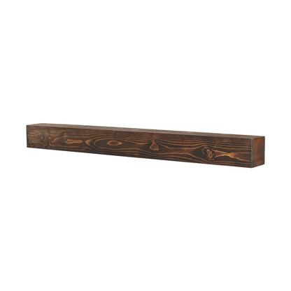 Fireplace Mantel Wooden Shelf Floating Rustic Fireplace Mantel 84" Brown