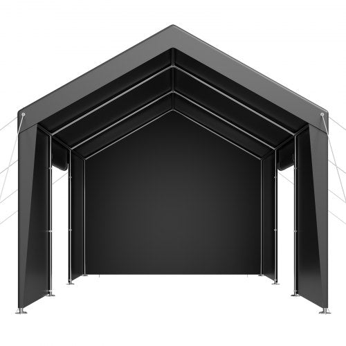 Carport Dach 3,5x6,5m Robuste Autoabdeckung mit Seitenwänden Grau