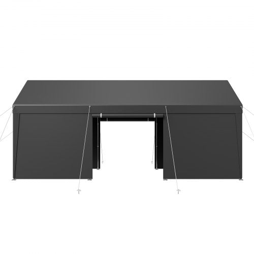 Carport Dach 3,5x6,5m Robuste Autoabdeckung mit Seitenwänden Grau