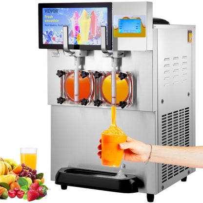 8L / 2,1 Gal dubbelskål kommersiell Slushy Machine Margarita Smoothie Frozen Drink
