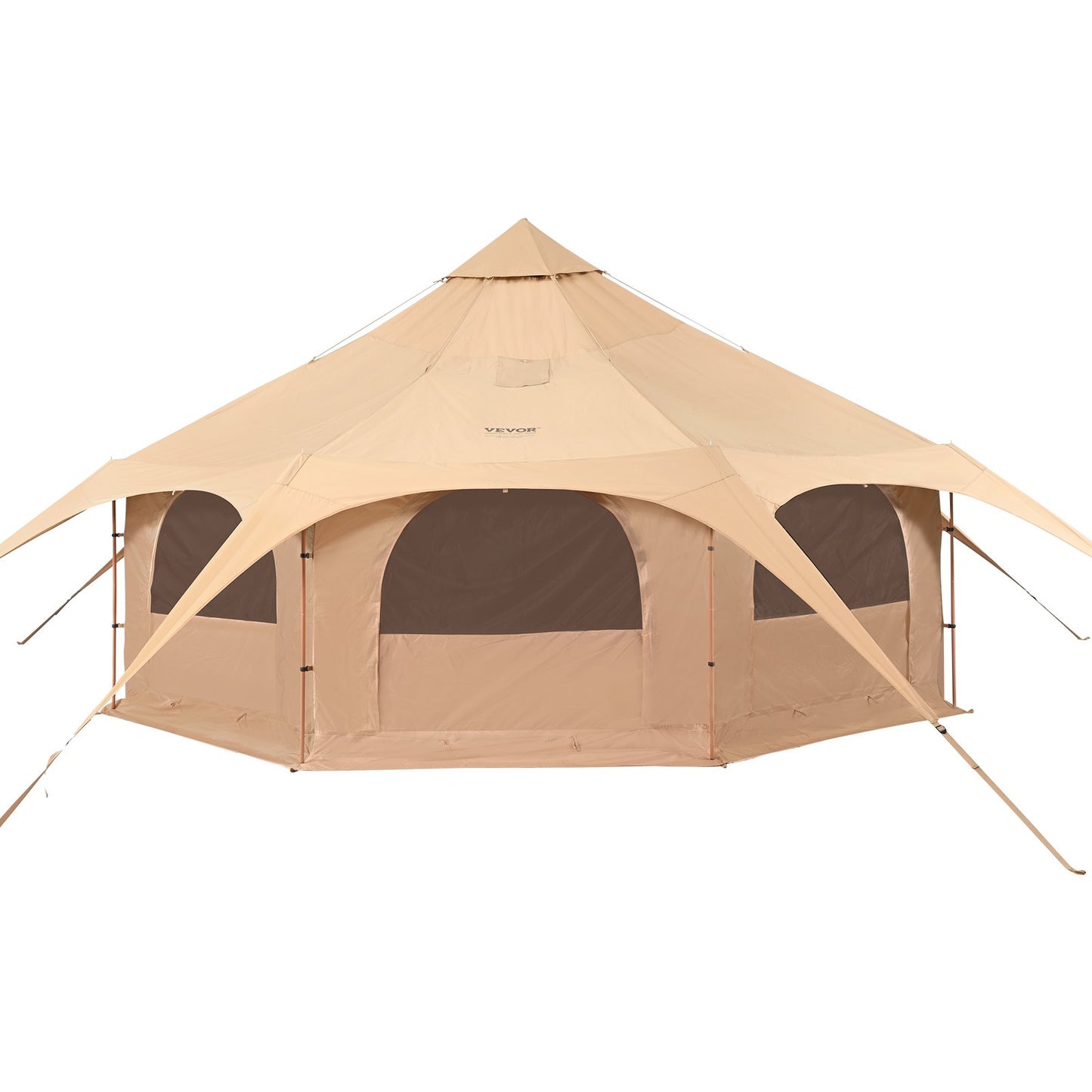 Canvas tält, 4 säsonger 5 m/16,4 fot klocktält, canvas tält för camping med kaminjack, andningsbart jurttält för upp till 8 personer, familjecamping utomhusjaktfest