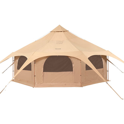 Canvas tält, 4 säsonger 5 m/16,4 fot klocktält, canvas tält för camping med kaminjack, andningsbart jurttält för upp till 8 personer, familjecamping utomhusjaktfest