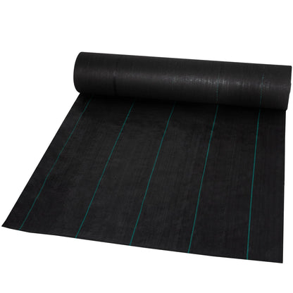 Unkrautvlies für den Garten, 160 g, strapazierfähiges Landschaftsgewebe, 1,22 m x 30,44 m, Unkrautblocker für Bodenbedeckung im Garten, gewebtes Geotextilgewebe für Landschaftsbau, Gartenarbeit, Unterlage, Schwarz