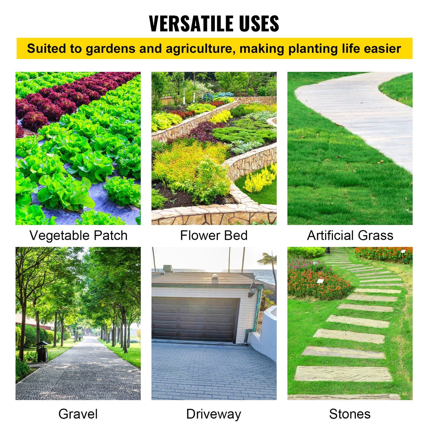 Weed Barrier Landscape Fabric, 5 x 250 Feet, 5 Oz Premium Woven Ground Cover Heavy Duty PP Material and Easy Installation, Single Layer for Outdoor Garden, Lawn, Driveway, Black