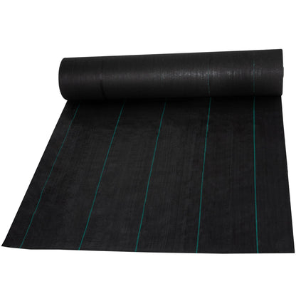 Weed Barrier Landscape Fabric, 5 x 250 Feet, 5 Oz Premium Woven Ground Cover Heavy Duty PP Material and Easy Installation, Single Layer for Outdoor Garden, Lawn, Driveway, Black