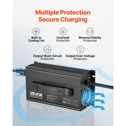 36V 18A litiumbatteriladdare 43.8V AC-DC LiFePO4 smart laddare för husbil