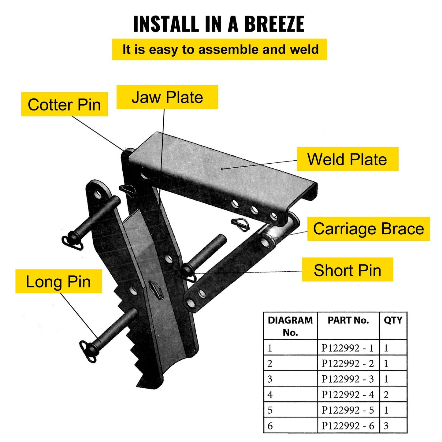 18\" Backhoe Bucket Thumb, 1/2\" Tooth Thickness Heavy Duty Excavator Thumb, Black Steel Welded Thumb Attachment with 12mm Bolt-On Design Adjustable Mechanical Thumb for Excavator/Backhoe