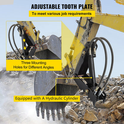 Hydraulic Excavator Thumb, 18 Inch 1/2" Thickness Heavy Duty Excavator Thumb, Black Steel Welding on Thumb Attachment with Hydraulic Cylinder, Mechanical Hydraulic Thumb for Excavator/Backhoe
