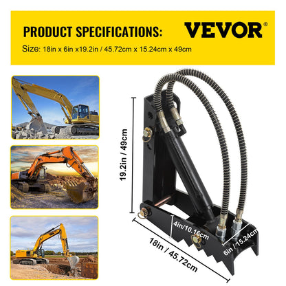 Hydraulic Excavator Thumb, 18 Inch 1/2" Thickness Heavy Duty Excavator Thumb, Black Steel Welding on Thumb Attachment with Hydraulic Cylinder, Mechanical Hydraulic Thumb for Excavator/Backhoe