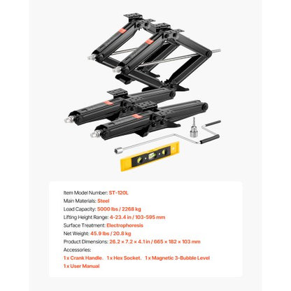 Saxdomkrafter för husbilar 5000lbs 23,4 tum Stabilisator för husbilar Nivellerande Saxdomkrafter 4-set |  EU