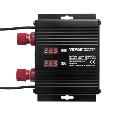 Dual Batterie Smart Isolator 12V/24V 250 Amp Spannung Empfindlich Wirklich LCD