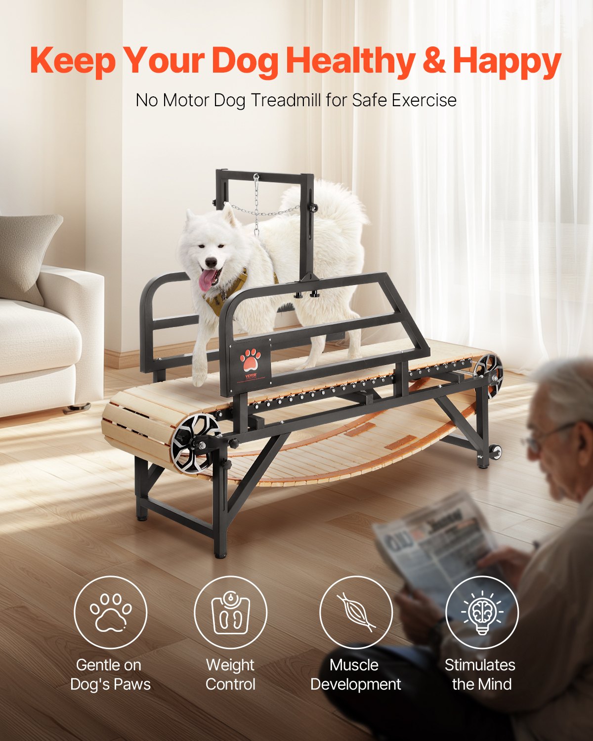 Dog treadmill for large dogs up to 220 lbs indoor running machine for pets