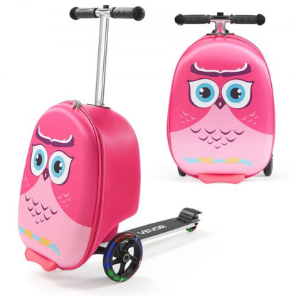 Kinderreisetasche mit Rollgepäck, 20 Zoll, Roller und Flash-Räder, rosa