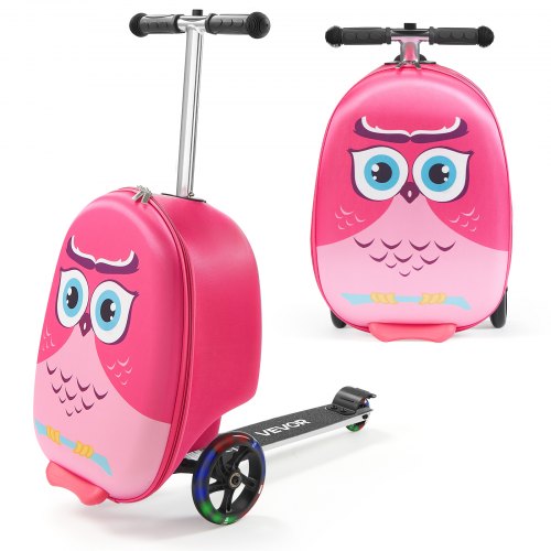 Kinderreisetasche mit Rollgepäck, 20 Zoll, Roller und Flash-Räder, rosa
