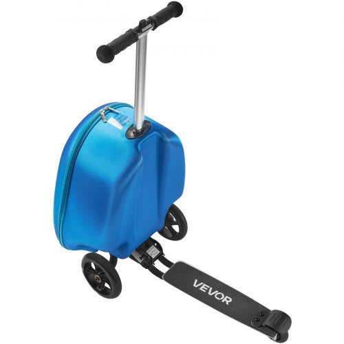 Resväska för barn med åkbart bagage, 20 tum, sparkcykel och flashhjul, blå