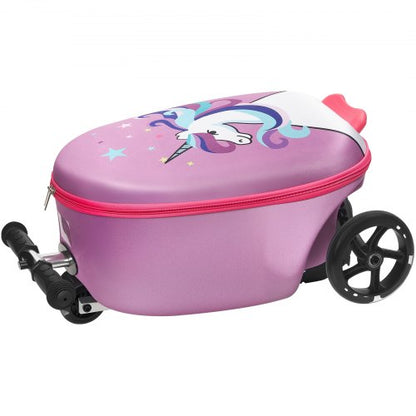 Children's suitcase with rollable luggage, 20 inches, scooter and flash wheels, purple