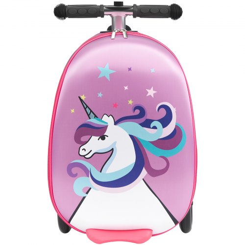 Children's suitcase with rollable luggage, 20 inches, scooter and flash wheels, purple