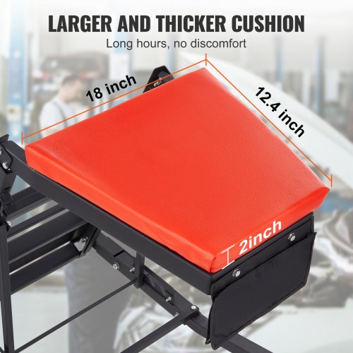 Automotive Topside Creeper, with Adjustable Height 1219-1930 mm, 400 LBS Capacity High Creeper, 4 Swivel Casters, Heavy Duty Foldable Creeper for Car Repair and Maintenance | EU