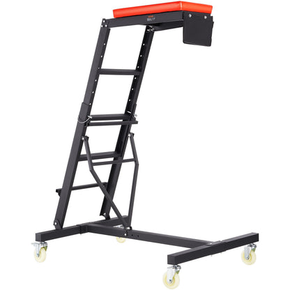 Rollbrett für Autos, mit einstellbarer Höhe von 126 bis 190 cm, 181 kg Tragkraft, hohes Rollbrett, 4 Lenkrollen, robustes, faltbares Rollbrett für Autoreparatur und -wartung
