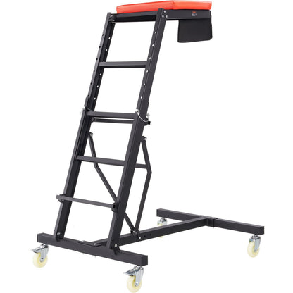 Rollbrett für Autos, mit einstellbarer Höhe von 126 bis 190 cm, 181 kg Tragkraft, hohes Rollbrett, 4 Lenkrollen, robustes, faltbares Rollbrett für Autoreparatur und -wartung