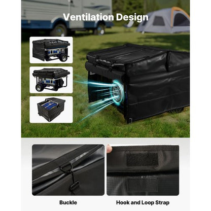 Generatorskydd Universellt Vattentätt Skydd 420D För 3500-12000W 34x24x21in