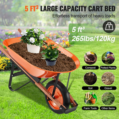 Schubkarrenwagen Einrad-Gartenkipper 330 lbs Yard Utility Cart