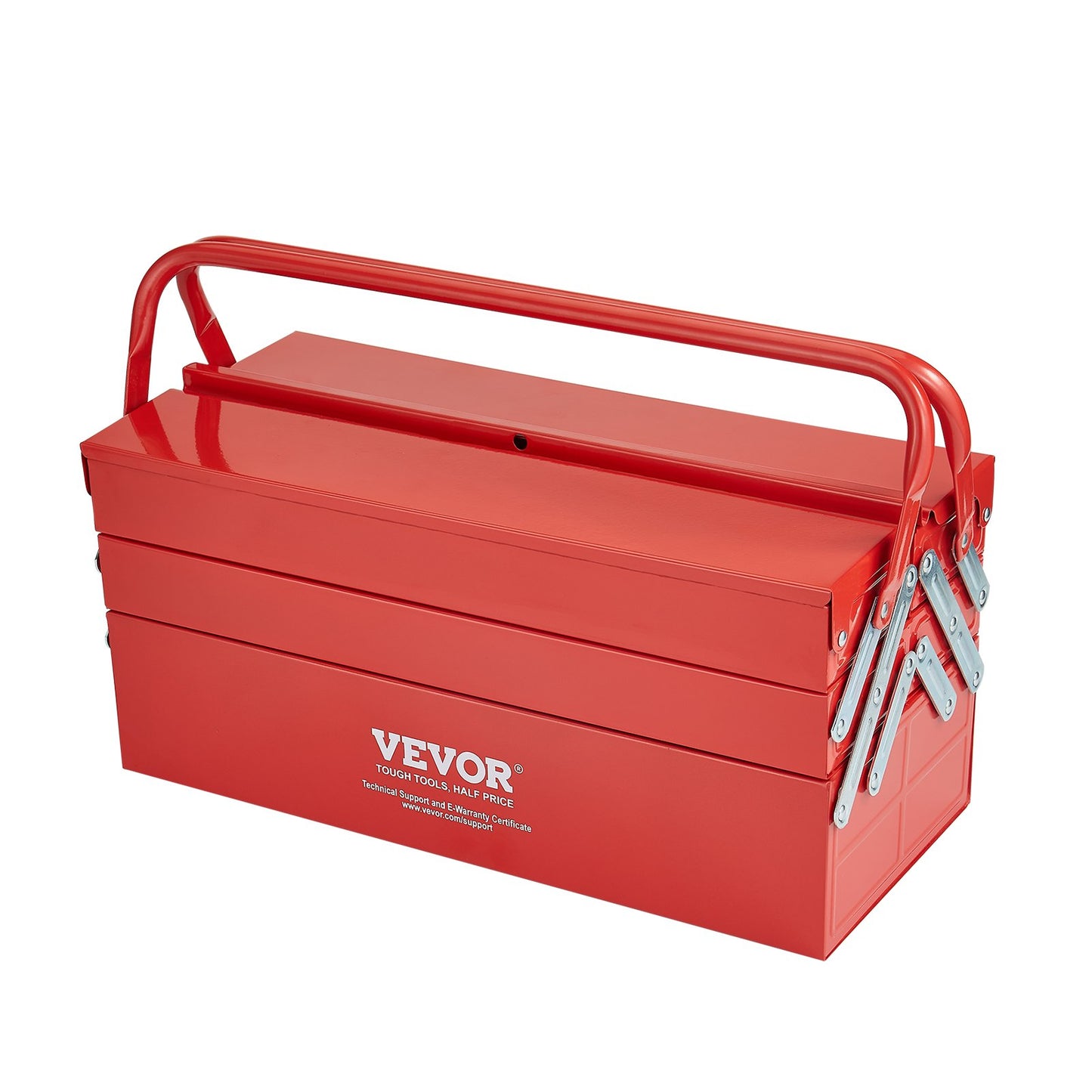 Verktygslåda 18-tums 3-vånings 5-tråg fällbar fribärande verktygslåda med handtag