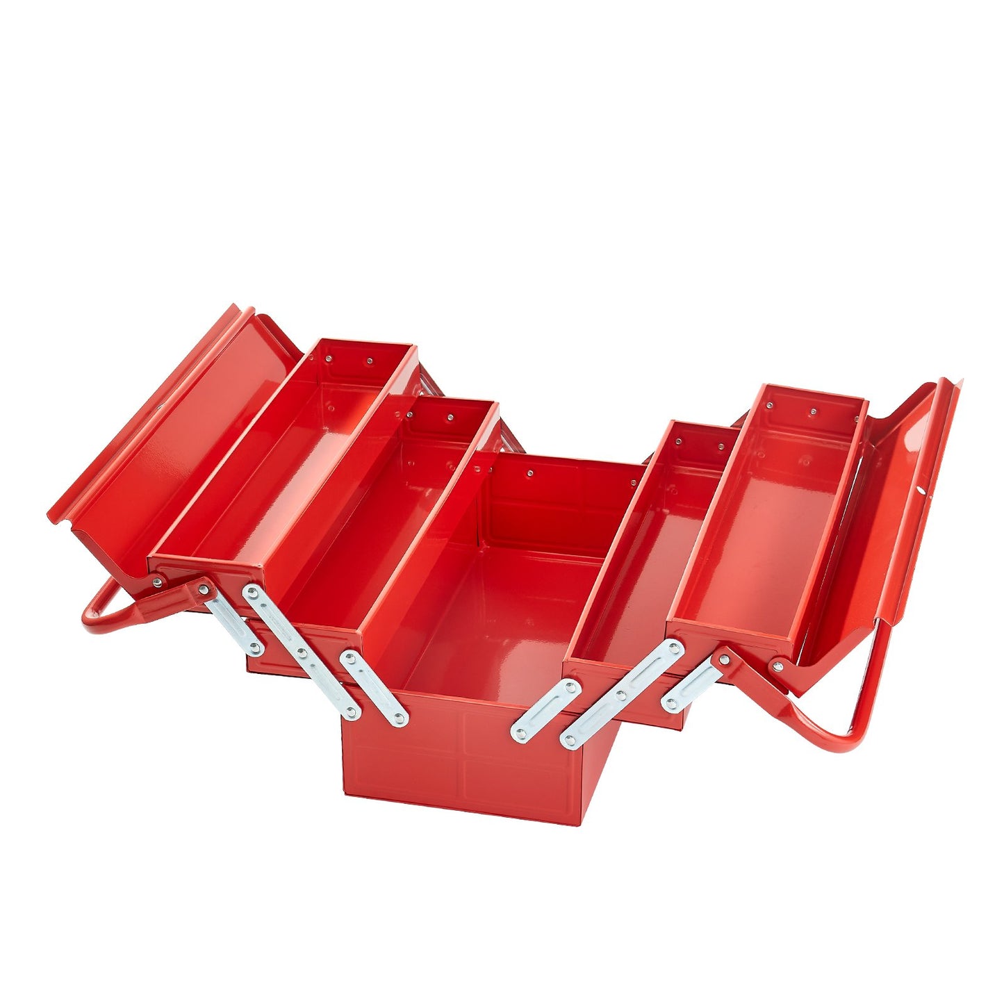 Verktygslåda 18-tums 3-vånings 5-tråg fällbar fribärande verktygslåda med handtag