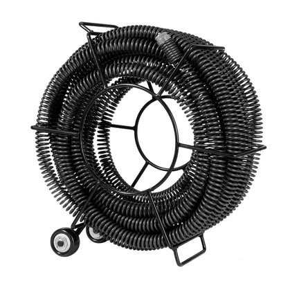 Sectional Drain Cleaning Cable 60 FTx1-1/5In &amp; 6 Cutters for 2"-7.9" Pipes