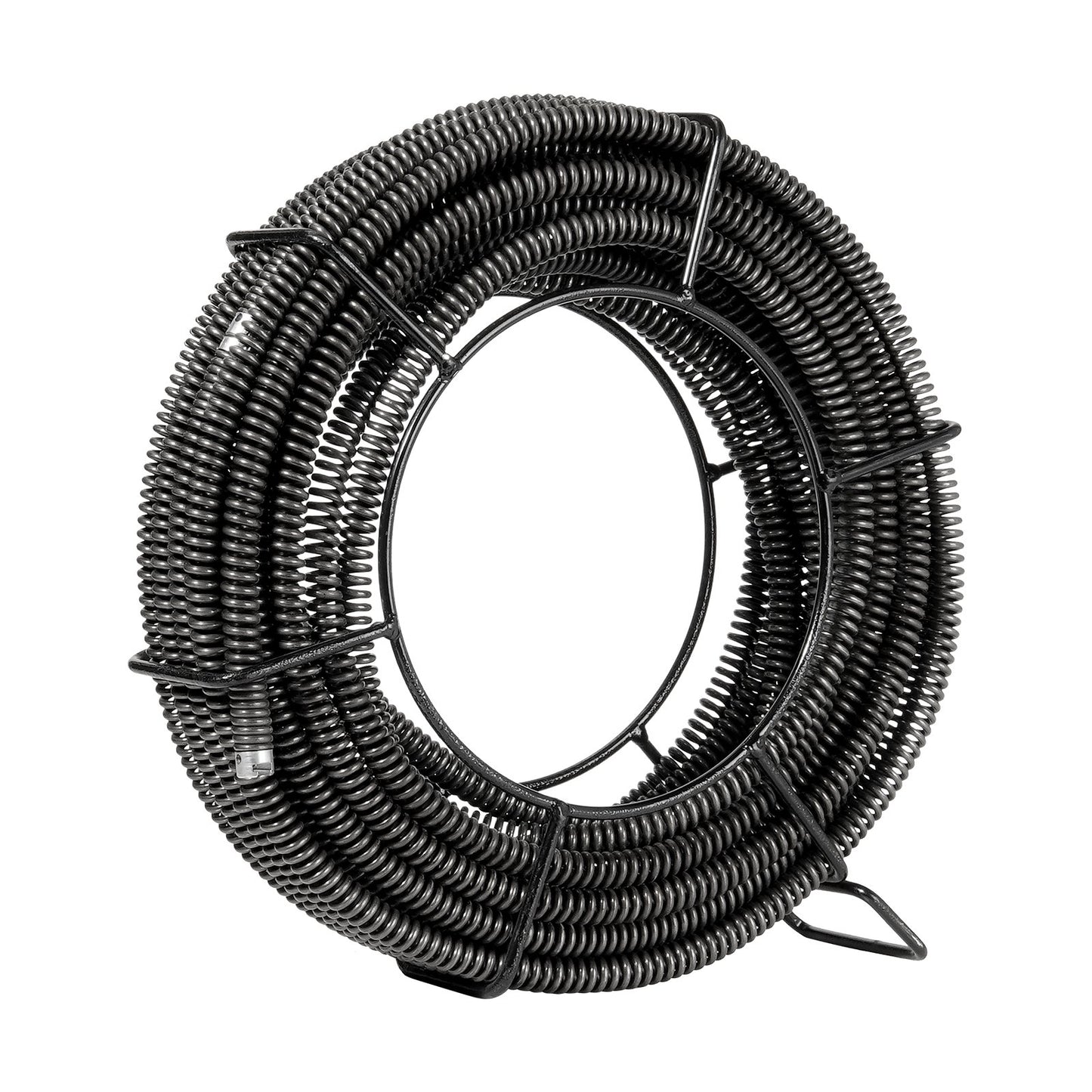 Sectional Drain Cleaning Cable 66FTx5/8In &amp; 7 Cutters for 0.8"-3.9" Pipe