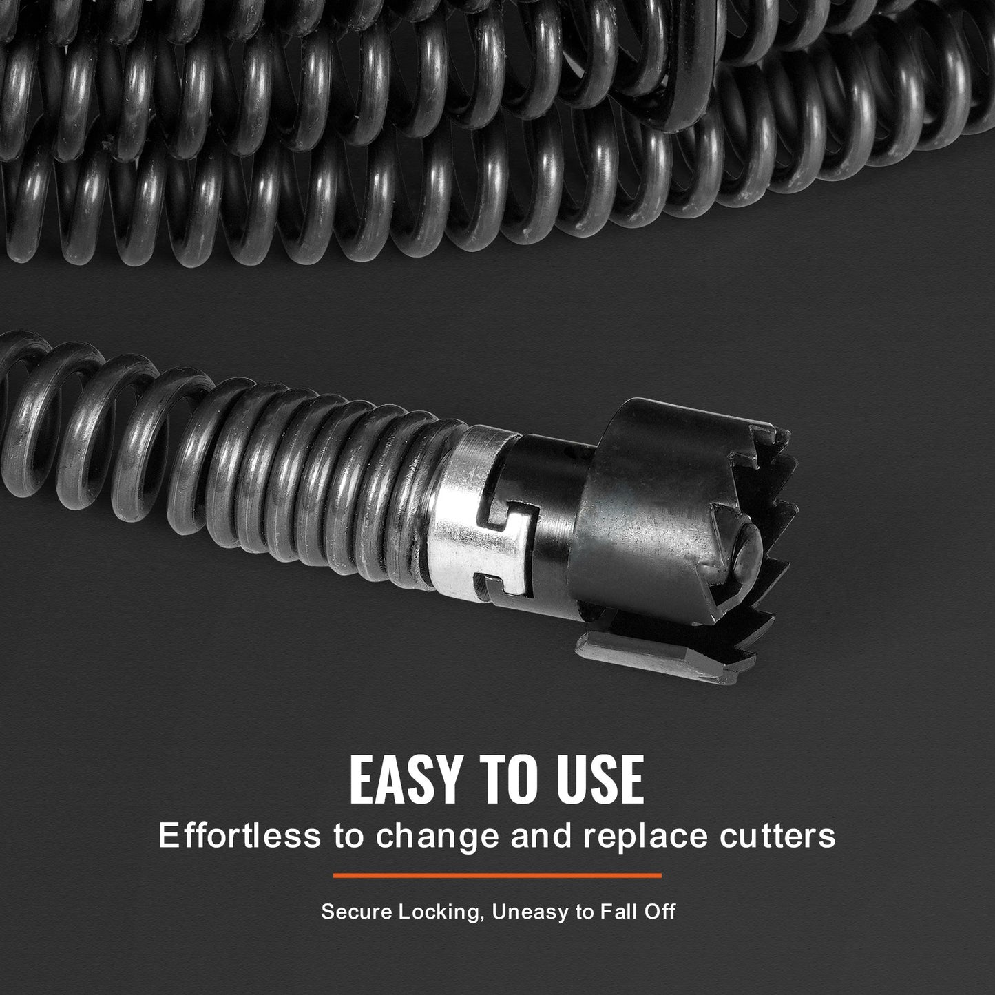 Sectional Drain Cleaning Cable 45FTx7/8In &amp; 6 Cutters for 0.8"-5.9" Pipe