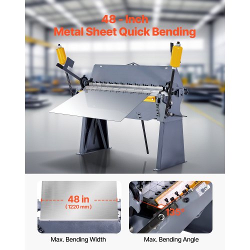 48 inch box and pan brake 0-135° 12 Ga sheet metal bending brake 8 fingers | EU