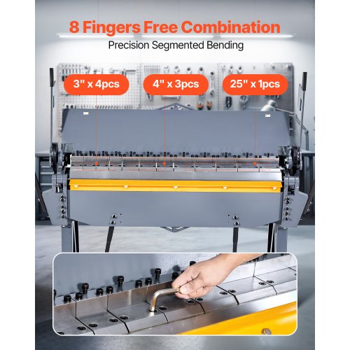 48 inch box and pan brake 0-135° 12 Ga sheet metal bending brake 8 fingers | EU