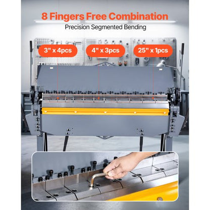 48 inch box and pan brake 0-135° 12 Ga sheet metal bending brake 8 fingers | EU