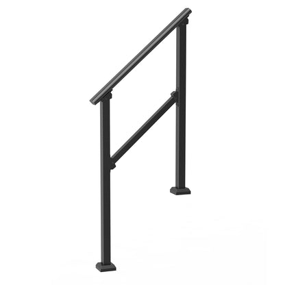 2-3 Outdoor Handrails for Seniors Porch Deck Black Square Tube Steel