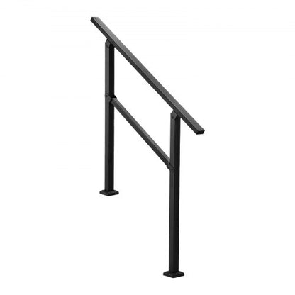 Outdoor Handrail for 2-3 Step Stairs Black Square Tube Easy Installation | EU