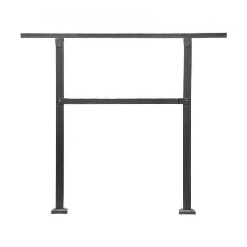 Outdoor Handrail for 2-3 Step Stairs Black Square Tube Easy Installation | EU