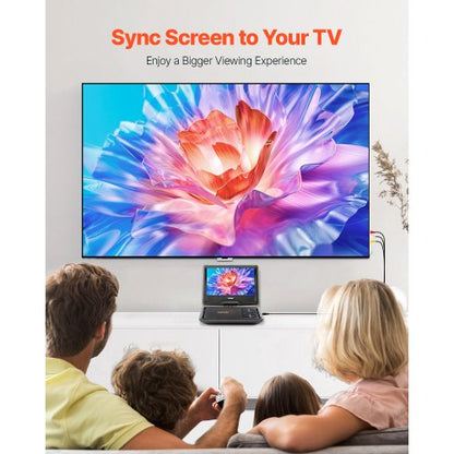 Tragbarer DVD-Player, 256 mm HD-Schwenkbildschirm, 4 Stunden Akkulaufzeit