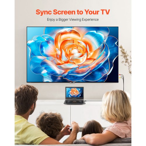 Bärbar DVD-spelare 396 mm HD Vridbar Skärm 4,5-5 Timmars Batteritid