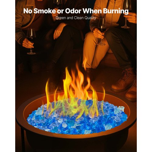 10 LBS Fire Glass 3/4-Inch Fire Glass Stones for Fireplace 3 Colors | EU