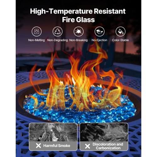 20 kg fire glass 3/4-inch fire glass stones for fireplace Caribbean blue | EU