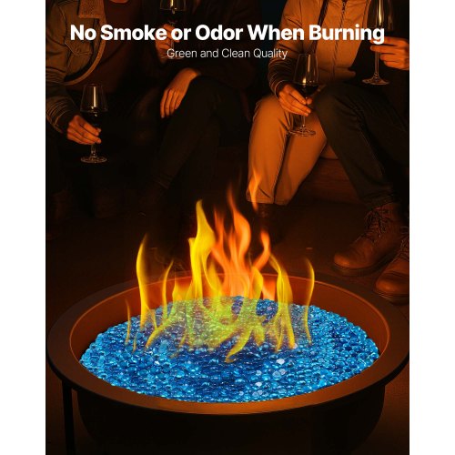 20 kg fire glass 3/4-inch fire glass stones for fireplace Caribbean blue | EU