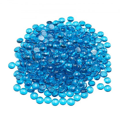 10LBS Fire Glass 3/4-Inch Fire Glass Stones for Fireplace Caribbean Blue | EU