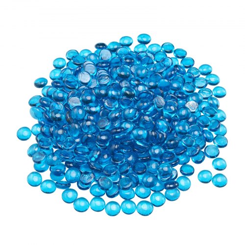 10LBS Fire Glass 3/4-Inch Fire Glass Stones for Fireplace Caribbean Blue | EU