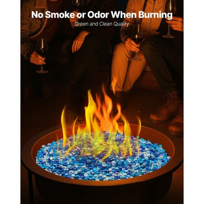 10LBS Fire Glass 3/4-Inch Round Fire Glass Stones for Fireplace 3 Colors | EU