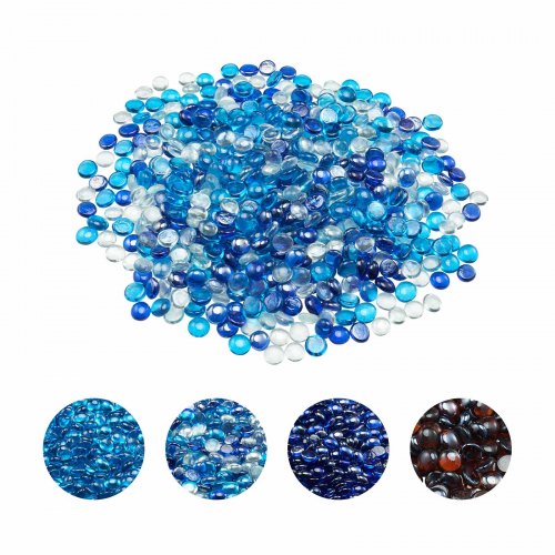 10LBS Fire Glass 3/4-Inch Round Fire Glass Stones for Fireplace 3 Colors | EU