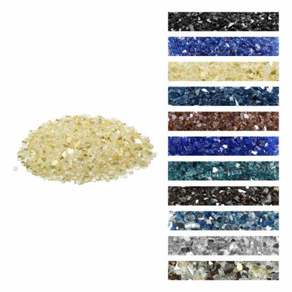 10 LBS Fire Glass 1/2-Inch Fire Glass Stones for Fire Pit Table Gold | EU
