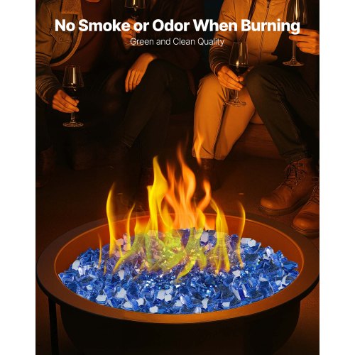 4.5 kg fire glass 1/4-inch fire glass stones for fireplace, cobalt blue | EU